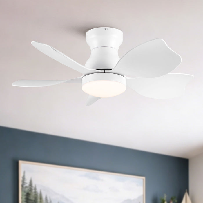 Low Profile Flush Mount Ceiling Fan With Light