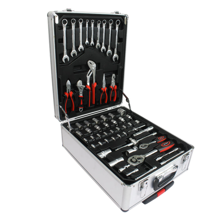 899 Piece Home Repair Tool Set With Rolling Plastic Toolbox, 4 Drawers, General Household Maintenance Kit
