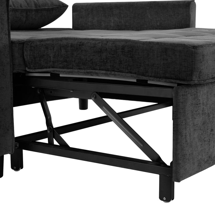 Loveseat Sofa Bed Sleeper With Reversible Backrest, Side Pockets, USB Ports, Phone Holder