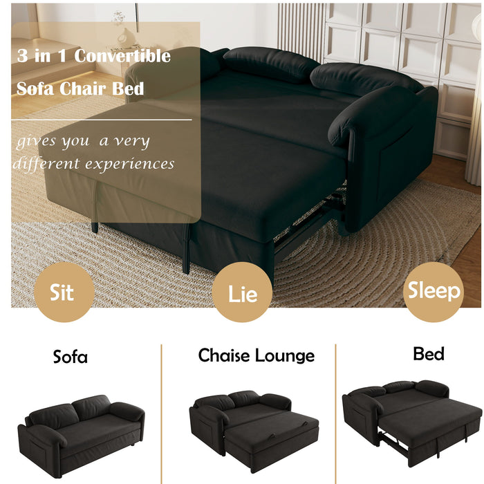 Sofa, Dual Purpose Lounge With Retractable Queen Size Bed