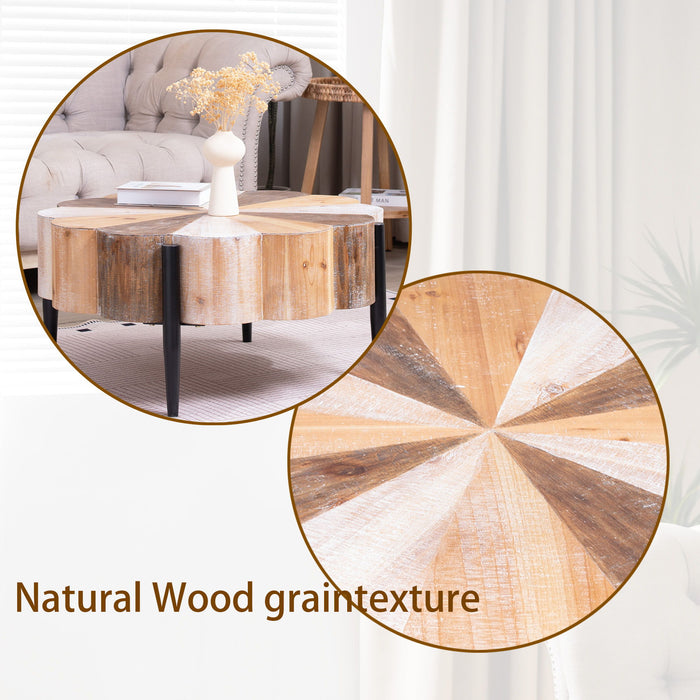 Flower Shaped Coffee Table For Living Room - Multicolor