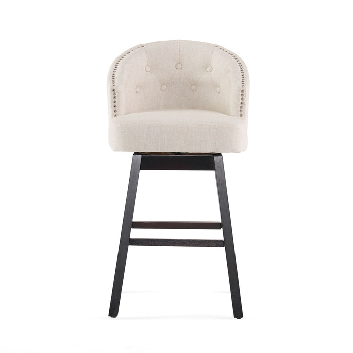 360 Degree Swivel Bar Stool With Stunning Nailhead Trim (Set of 2)