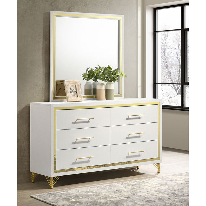 Malcolm - 6 Drawer Dresser With Mirror - White