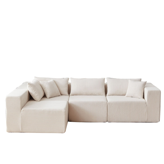Modular L Shaped Sectional Compressed Sofa, Free Combination