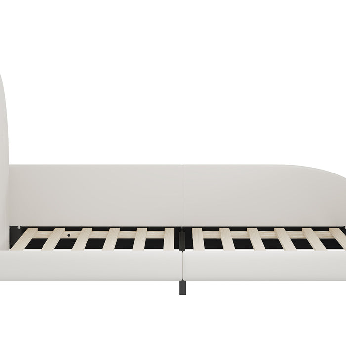 Upholstered Rabbit-Shape Princess Bed With Headboard And Footboard