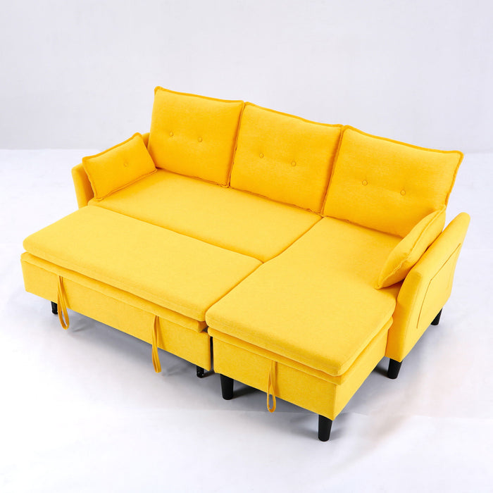 L-Shaped Reversible Chaise Sectional Sofa With Storage
