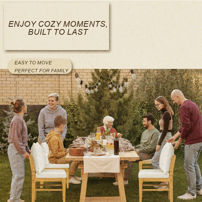 Farmhouse Solid Wood Dining Nook Set For 6, Space Saving High Top Corner Table With Bench & Chairs - Natural / White