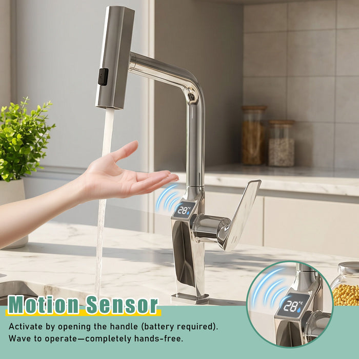 Touchless Kitchen Faucet With LED Display