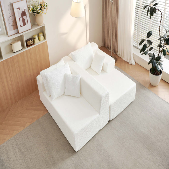 Modular Cloud Sectional Couch With L Shape Chaise, Deep Seat