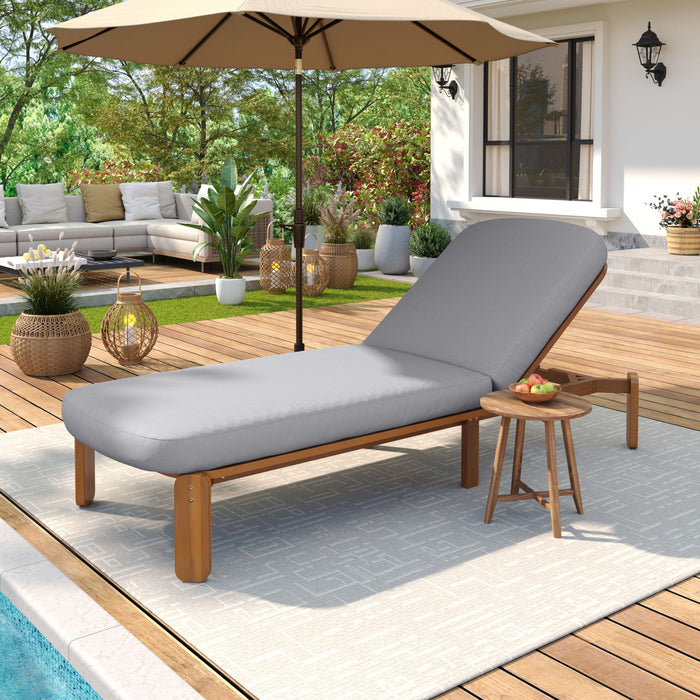Outdoor Chaise Lounge With Adjustable Backrest