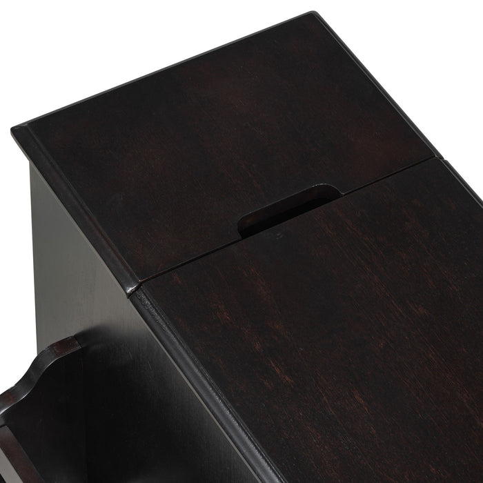 Vintage Flip Top Side Table With USB Ports