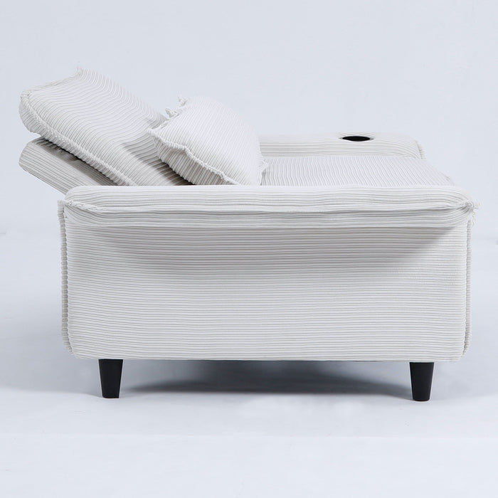 Modern Fabric Multi-Functional Sofa Bed With Adjustable Armrests And Backrests