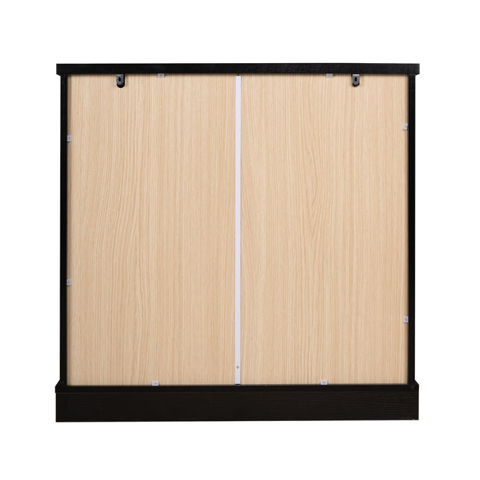 Sideboard Cabinet With 1 Drawer And 2 Arched Doors With Adjustable Shelves For Entryway - Black