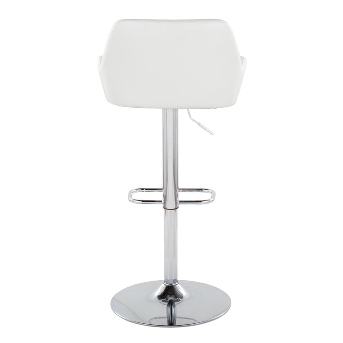 Daniella - Contemporary Adjustable Barstool With Swivel With Rounded Rectangle Footrest (Set of 2)