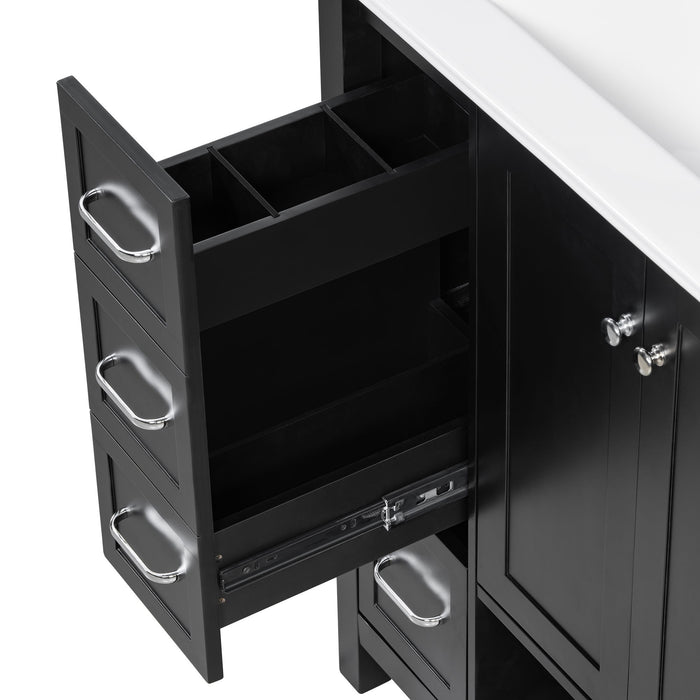 Bathroom Vanity With Sink Top, Bathroom Vanity Cabinet With 2 Doors And 2 Drawers, Open Shelf