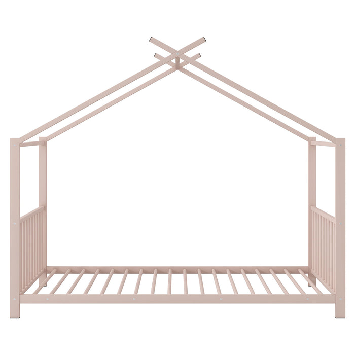 Metal House Platform Bed With Modern Design And Durable Frame