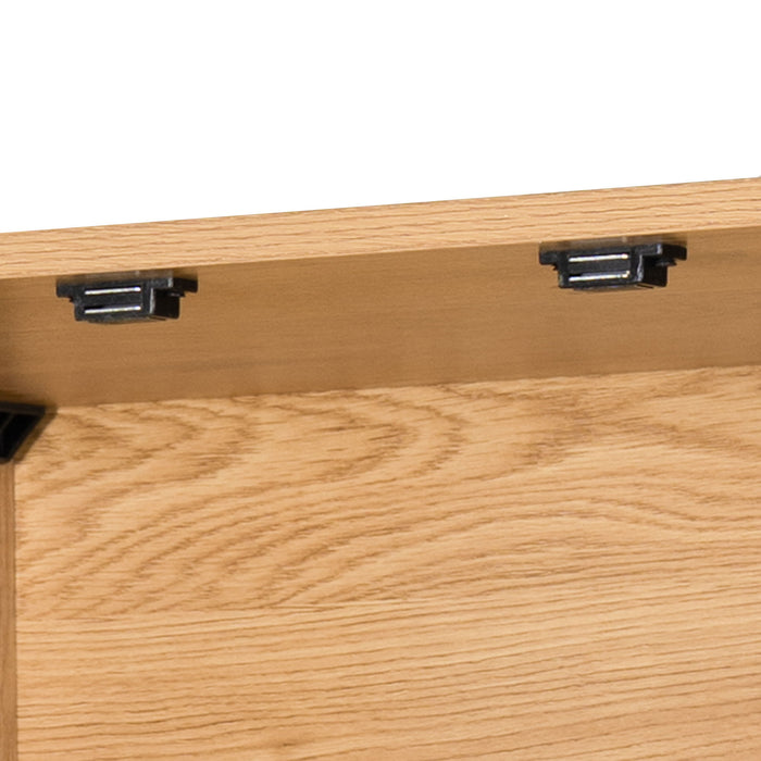 Fluted Kitchen Pantry Cabinet With 3 Keyboard Drawers & 6 Door Shelves Adjustable