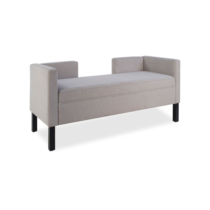Upholstered Ottoman With 2 Bolster Pillows For Living Room - Gray