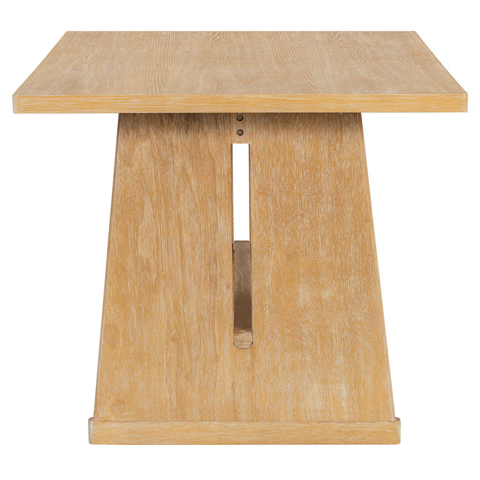 Dining Set With Rectangular Table, 4 Upholstered Chairs & 1 Padded Bench