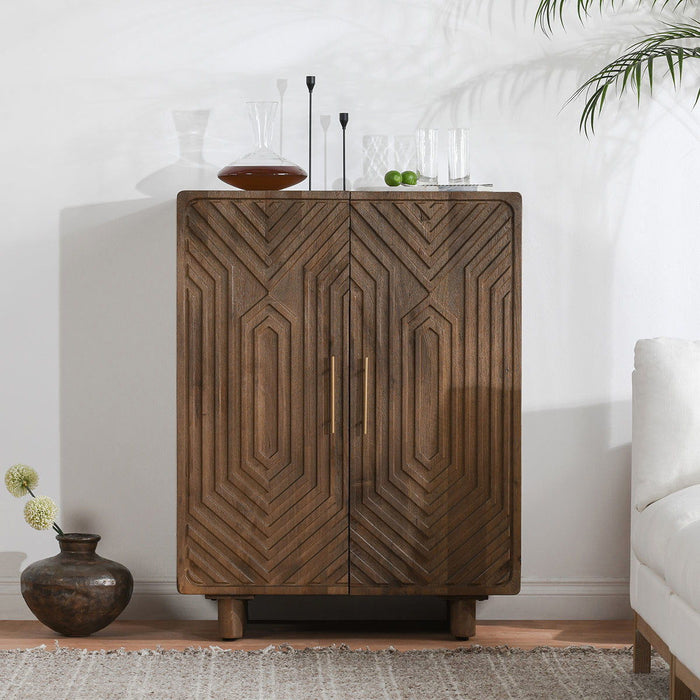 Holmes - Bar Cabinet - Artisan Brown
