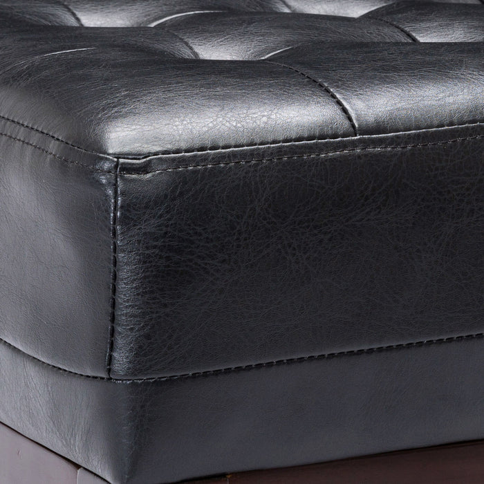 Contemporary Accent Chair With Tufted Waffle Stitch - Black