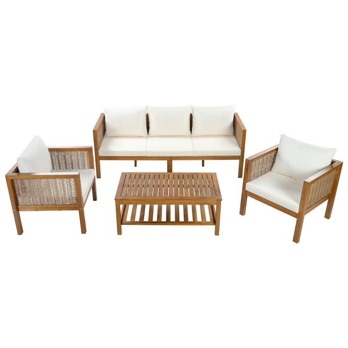 Patio Set Outdoor With Coffee Table And Cushions