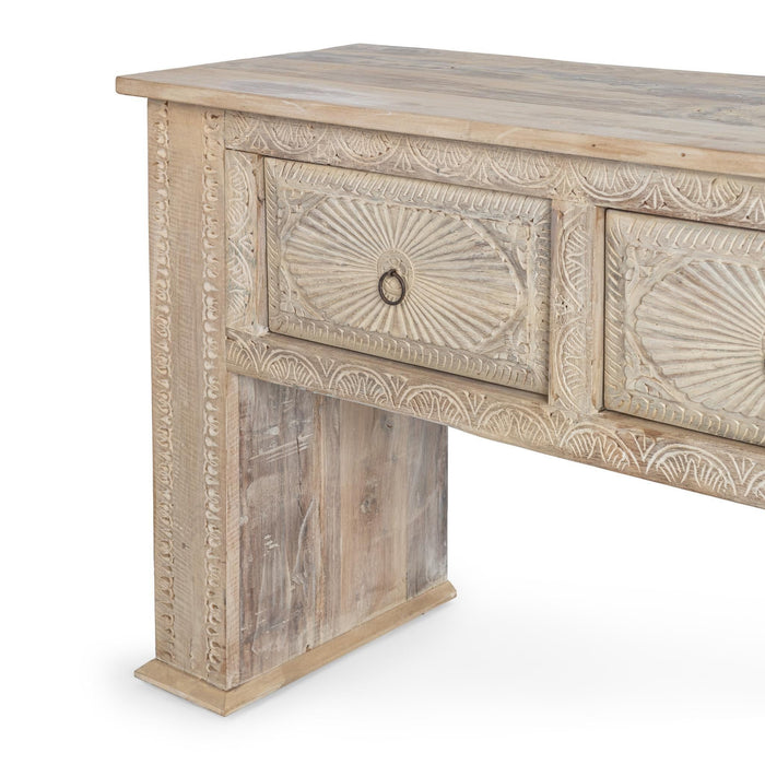 Qena - 4 Drawer Console Table - Butterwood Blend