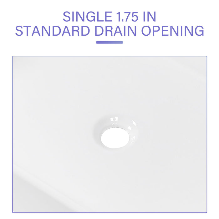 Modern European Design Ceramic Rectangular Vessel Bathroom Sink