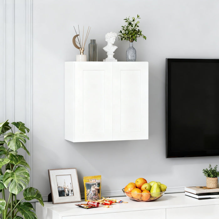 Shaker Wall Cabinet With Soft Close Hinges, Adjustable Shelves, Double Door