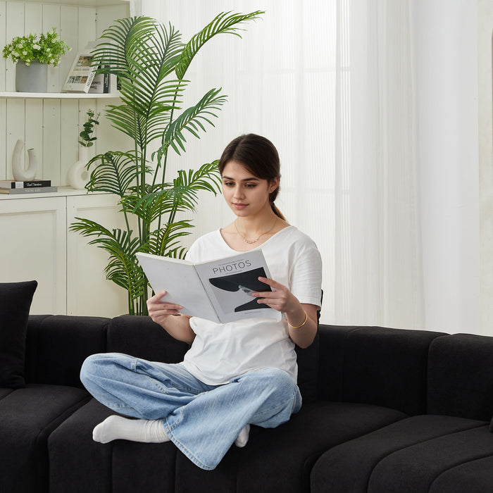 Modular Sectional Sofa With 2 Pillows, Symmetrical Design