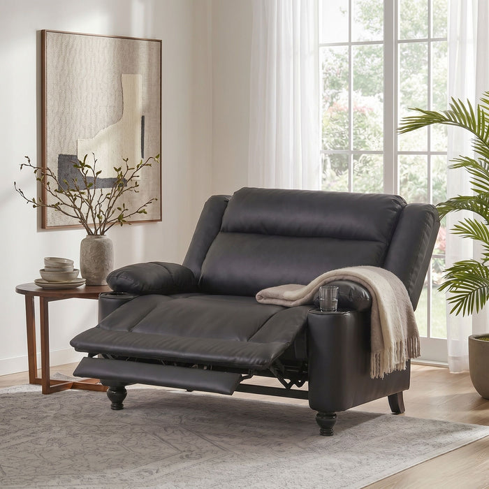 Tufted Design Wide Manual Recliner Chair