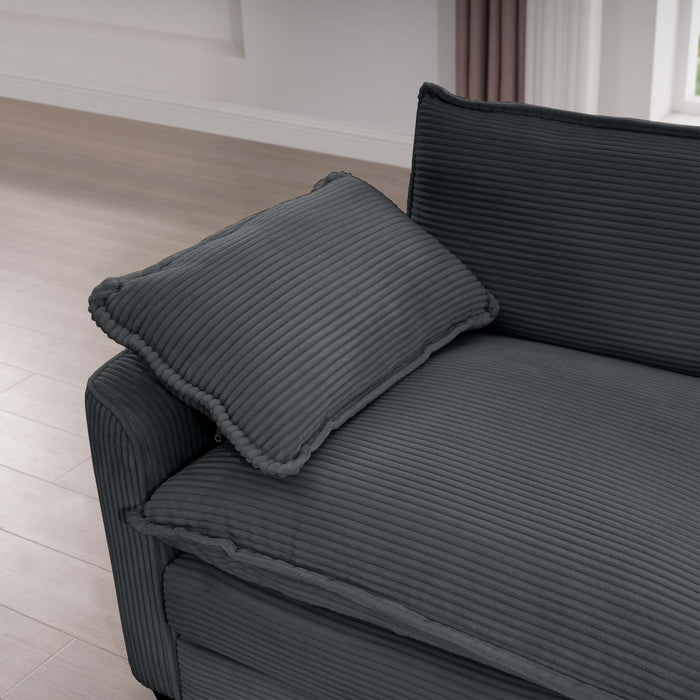 Modular Oversized Cushion Sofa With Ottoman, Low Back, Deep Seating Sofa Set