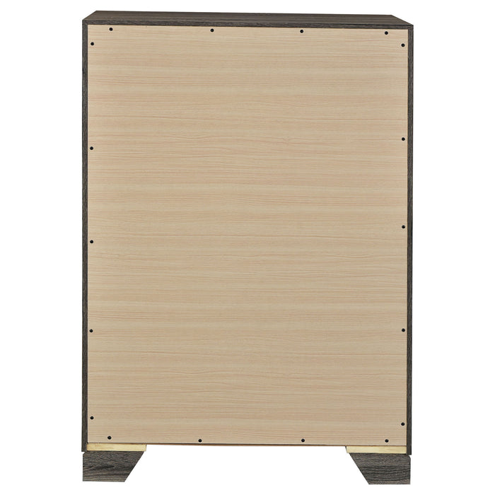 Funston - 4 Drawer Chest Of Drawers With Bar Handles - Brown Oak