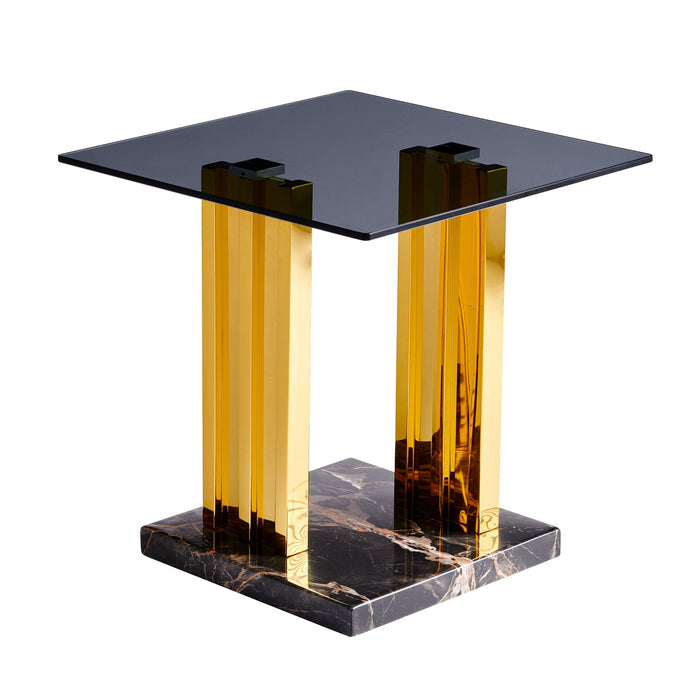 Side Table - Gray / Gold