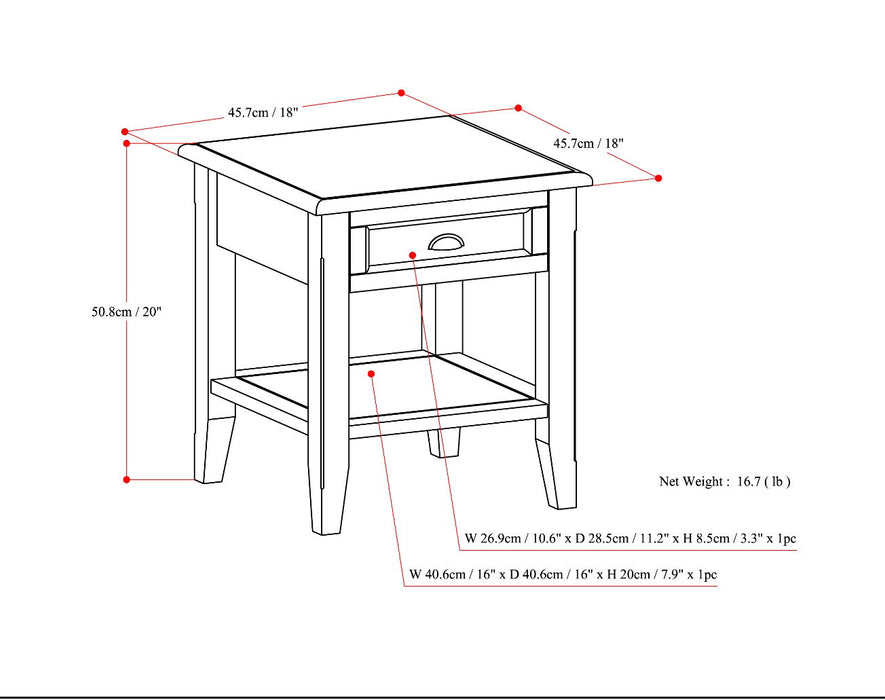 Burlington - End Table - Mahogany Brown