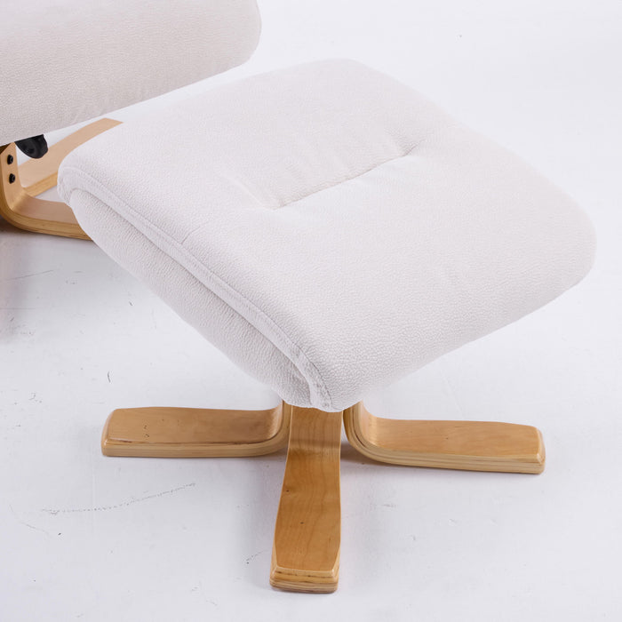 Upholstered Heated Massage 360° Swivel Accent Chair With Ottoman