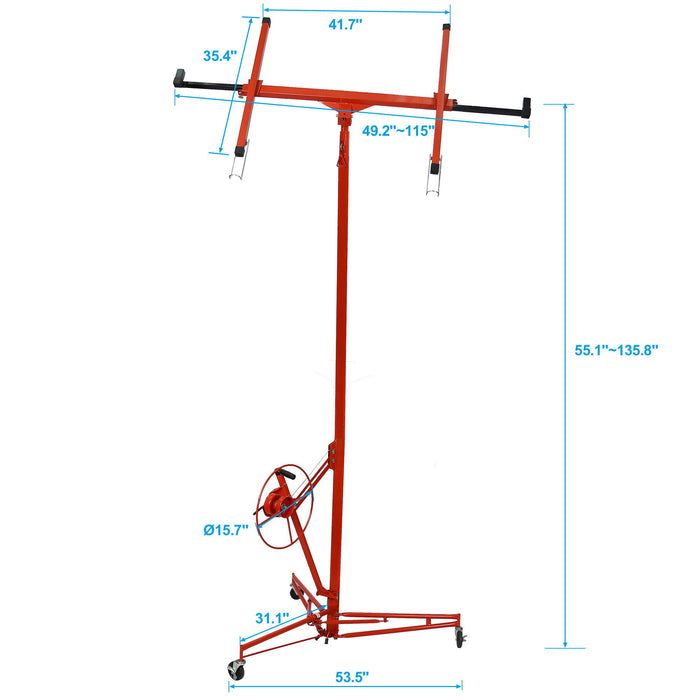 Heavy Duty Drywall Lift Panel Hoist With Adjustable Height And Safety Features