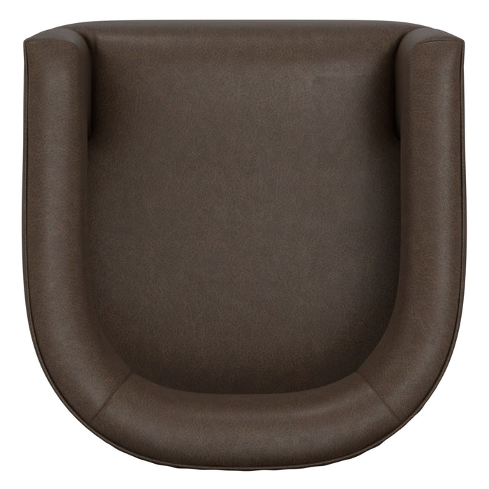 Swivel Accent Chair With Geometric Backrest