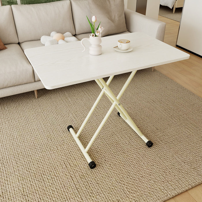 Adjustable Standing Table, Indoor & Outdoor Use, Portable With Adjustable Height - Off White / White