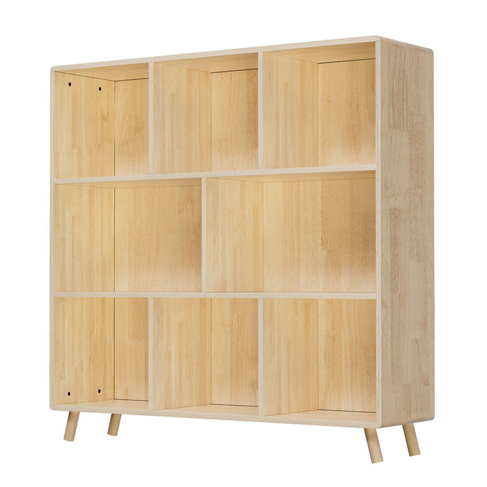 8 Compartment Storage Cabinet With Fixed Shelves For Books - Wood