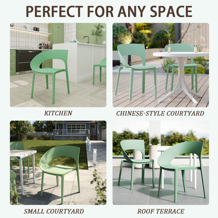 4 Piece Set Of Modern Designed Single Chairs With Long Table