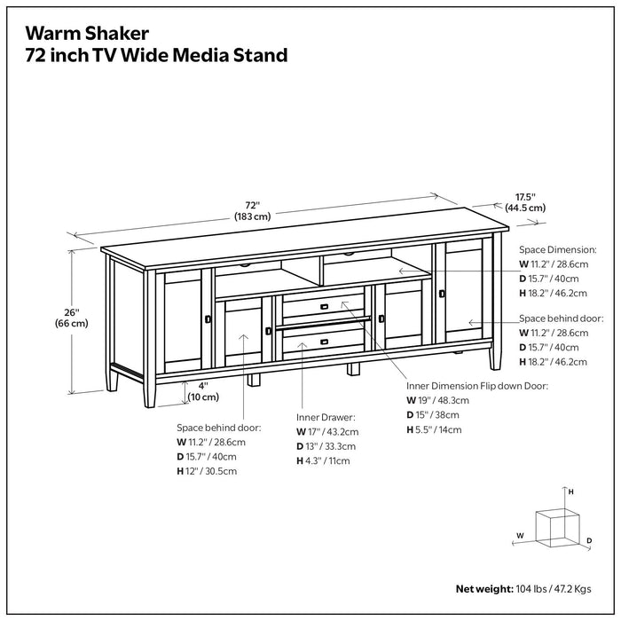 Warm Shaker - TV Media Stand, Handcrafted