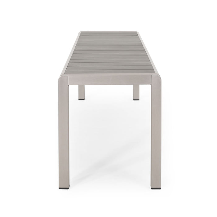 Outdoor Modern Aluminum Dining Bench, Durable And Elegant Design