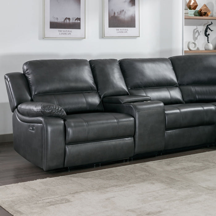 Power Reclining Sectional Sofa With 3 Adjustable Recliners, USB Ports & Cup Holders, Oversized Seating For Living Room - Black