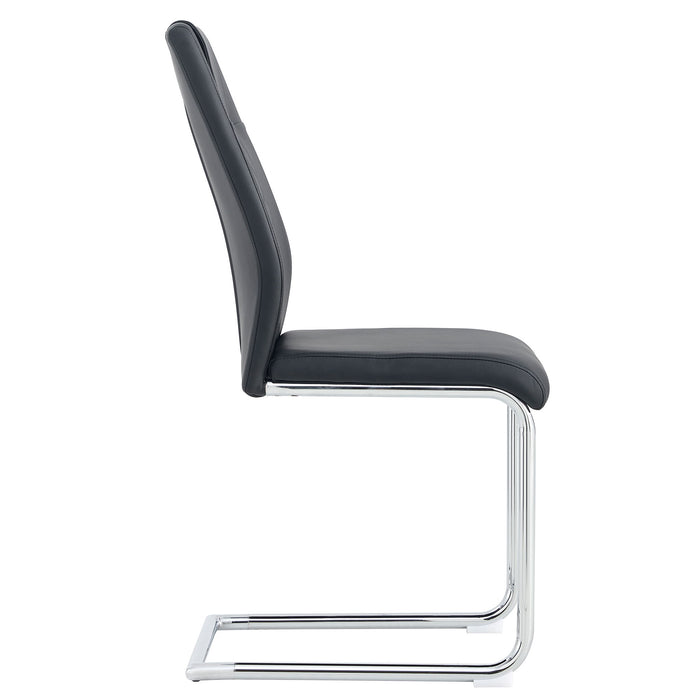 Modern Dining Chairs With Padded Seat, Metal Legs