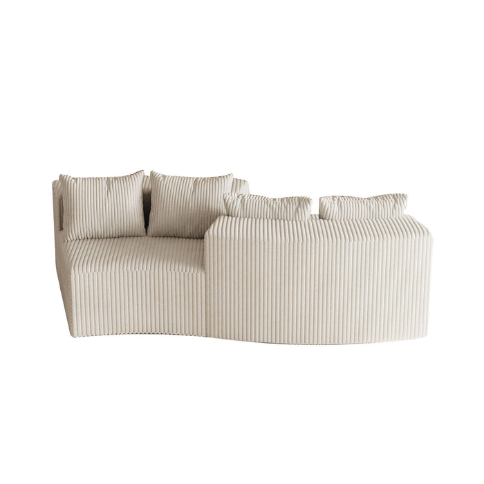 Curved Sectional Sofa With 4 Pillows, Modular Semi Circular Design