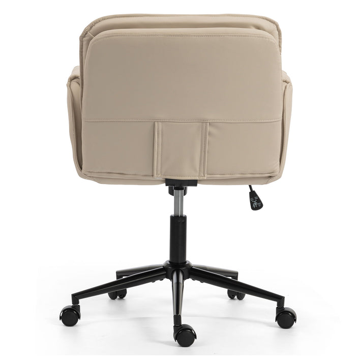 Criss Cross Swivel Desk Chair With Adjustable Armrests & Wheels For Home Office