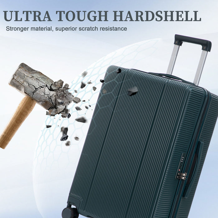 20" / 24" / 28" 3 Pieces / Set Spinner Wheel Luggage, Carry On Suitcase, Matching Color, TSA Combination Lock