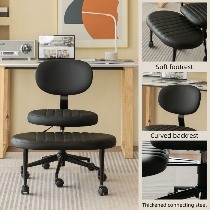 Ergonomic Cross Legged Office Chair With Back Support