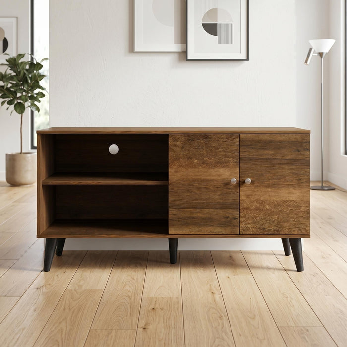 Amidon - TV Stand, With 2 Storage Shelves And 1 Cabinet